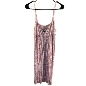 Gap Purple Floral Coquette Smocked Cottagecore Midi Dress Feminine Pastel Size M